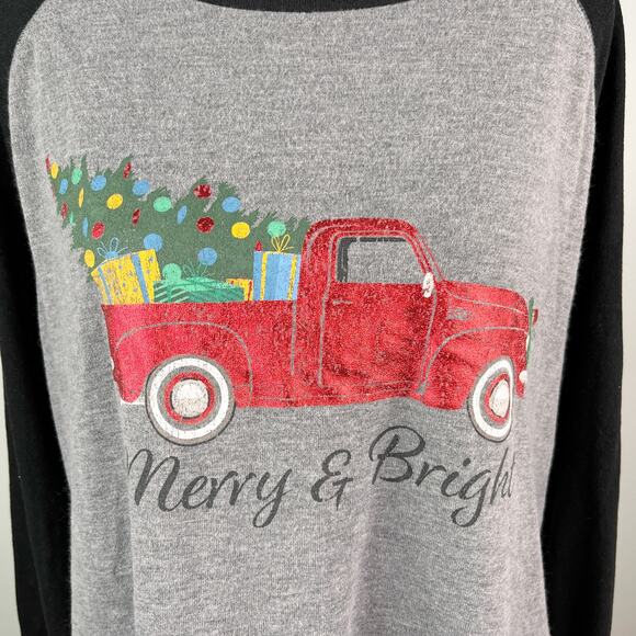 Modern Canvas Sweatshirt XL Heather Gray Pickup Christmas Tree New - Picture 3 of 11